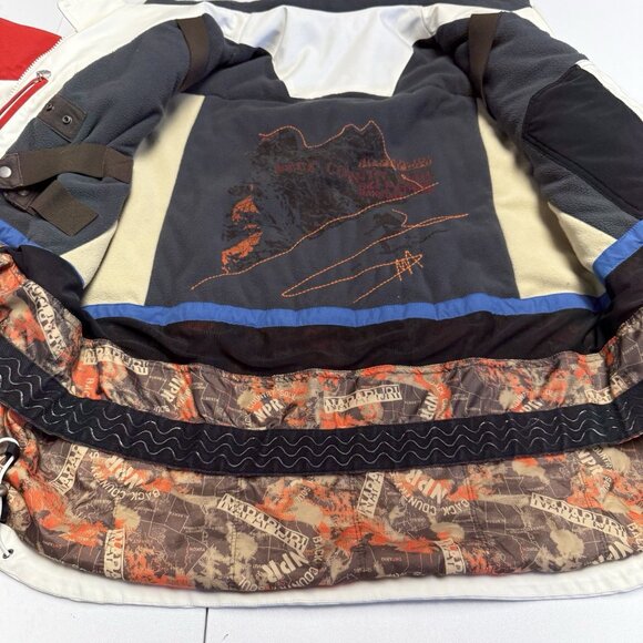 Napapijri Geographic Expedition Team Jacket Winter Coat Parka Mens Large White - Picture 15 of 16